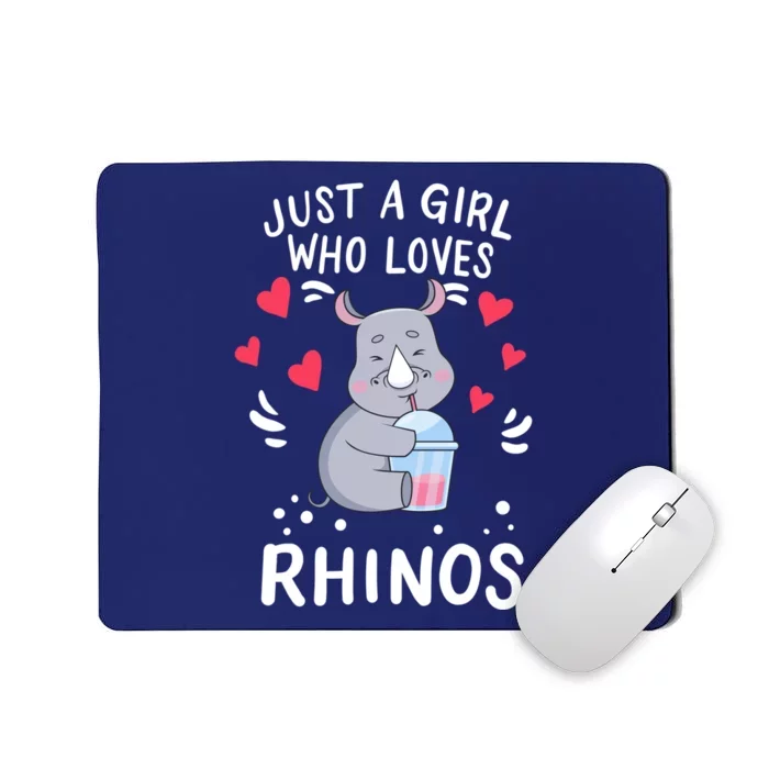 Rhino Just A Girl Who Loves Rhinos Gift Mousepad