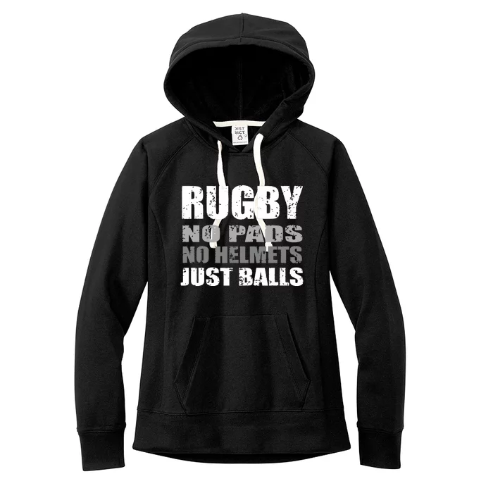 Rugby Just Balls Funny For Players And Fans Women's Fleece Hoodie