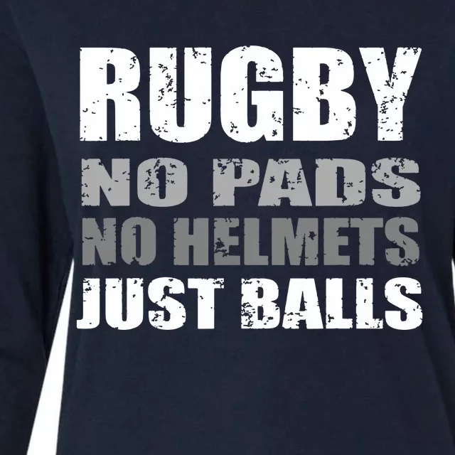 Rugby Just Balls Funny For Players And Fans Womens Cotton Relaxed Long Sleeve T-Shirt