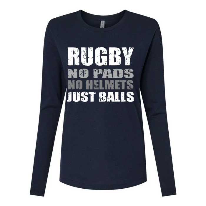 Rugby Just Balls Funny For Players And Fans Womens Cotton Relaxed Long Sleeve T-Shirt