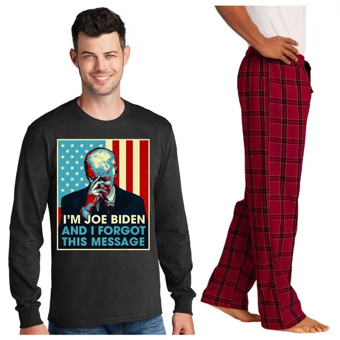 Retro Joe Biden I Forgot This Message Long Sleeve Pajama Set