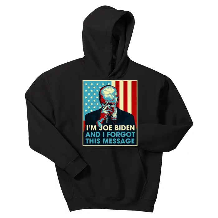 Retro Joe Biden I Forgot This Message Kids Hoodie