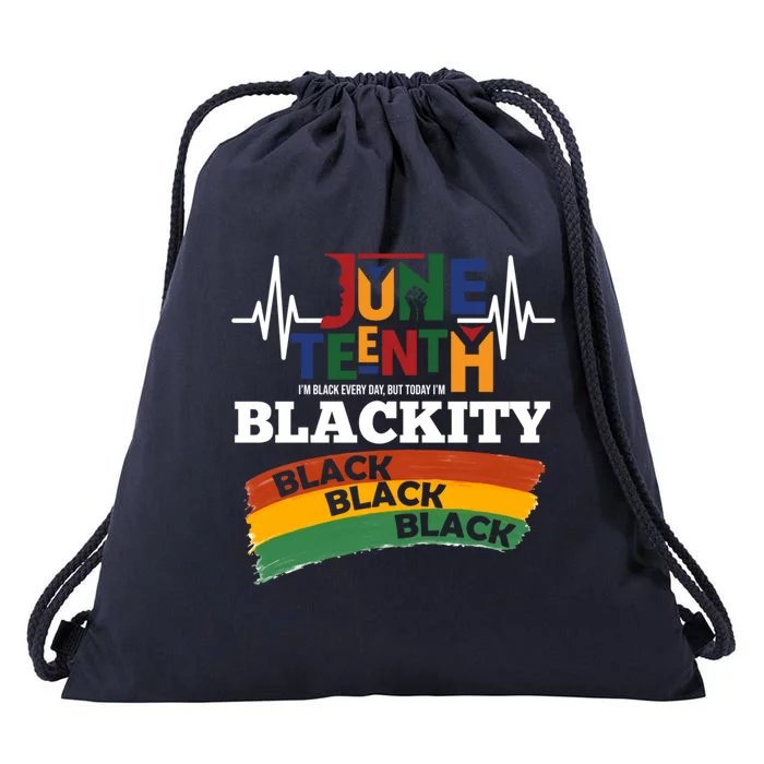 Retro Juneteenth Blackity Black History African America Bhm Gift Drawstring Bag