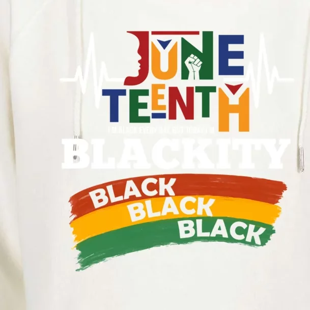 Retro Juneteenth Blackity Black History African America Bhm Gift Womens Funnel Neck Pullover Hood