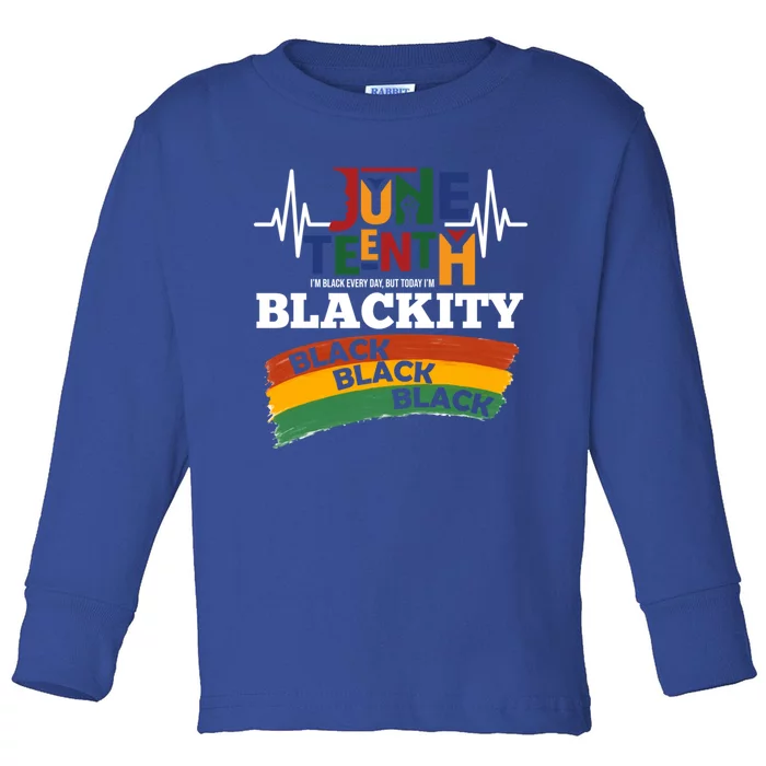 Retro Juneteenth Blackity Black History African America Bhm Gift Toddler Long Sleeve Shirt