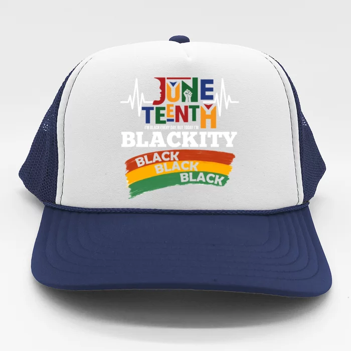 Retro Juneteenth Blackity Black History African America Bhm Gift Trucker Hat