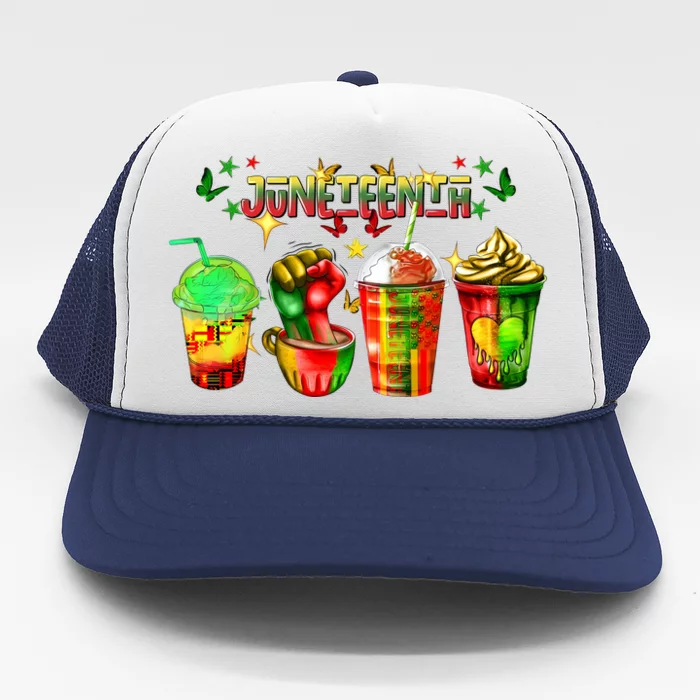 Retro Juneteenth Coffee Human Rights Trucker Hat