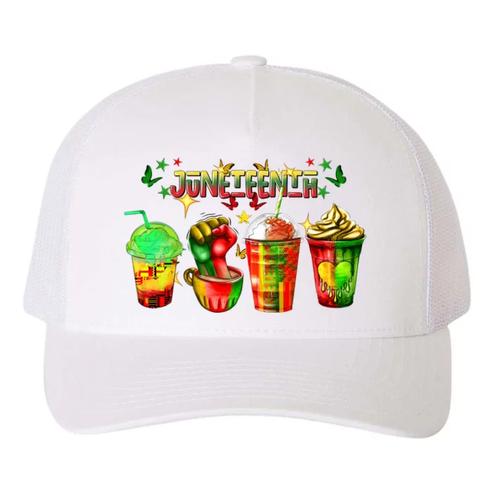 Retro Juneteenth Coffee Human Rights Yupoong Adult 5-Panel Trucker Hat