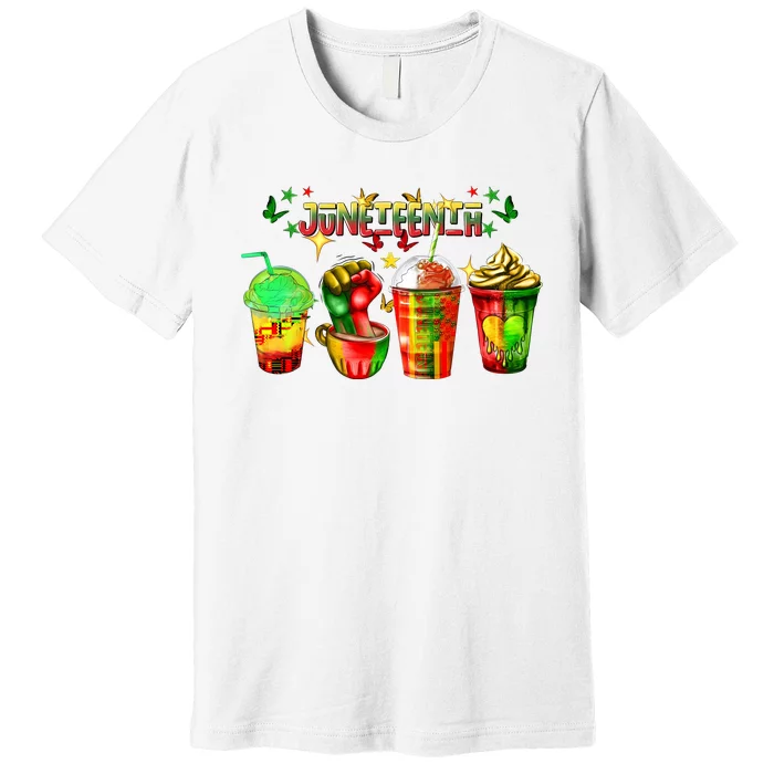 Retro Juneteenth Coffee Human Rights Premium T-Shirt