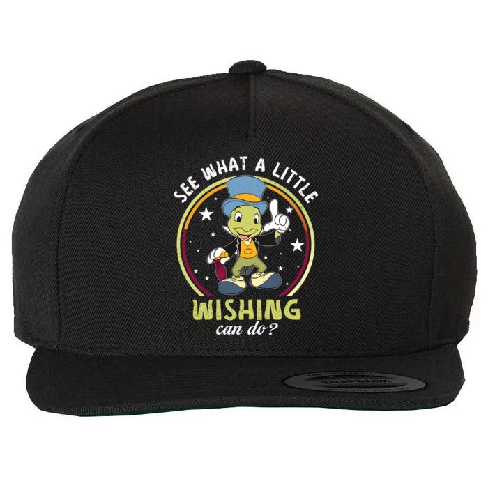 Retro Jiminy Cricket See What A Little Wishing Can Do Wool Snapback Cap