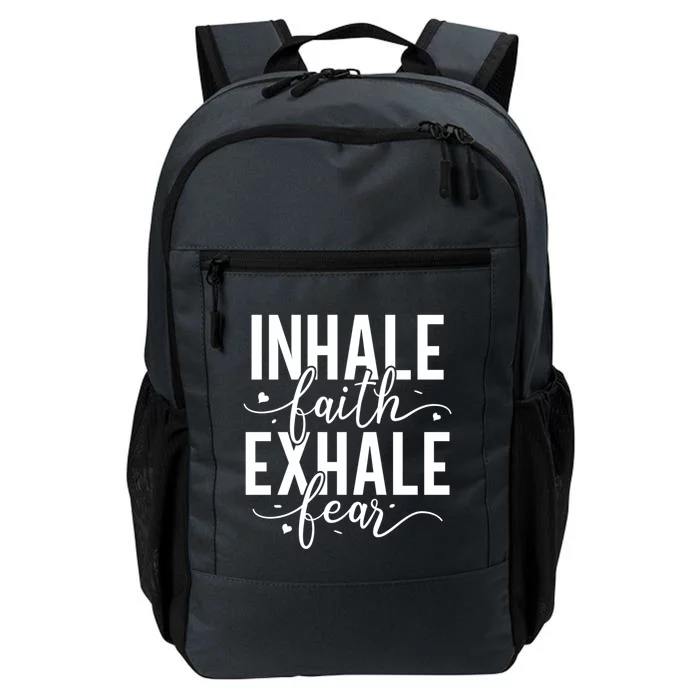 Religious Jesus Christian Inhale Faith Exhale Fear Gift Daily Commute Backpack