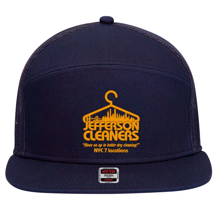 Retro Jefferson Cleaners Logo 7 Panel Mesh Trucker Snapback Hat