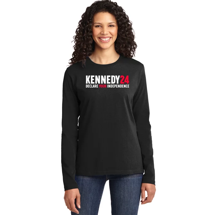 Rfk Jr Declare Your Independence For President 2024 Ladies Long Sleeve Shirt