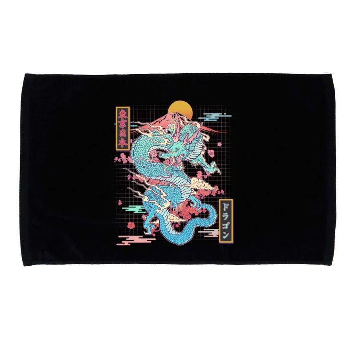 Retro Japanese Dragon Tokyo Japan Microfiber Hand Towel