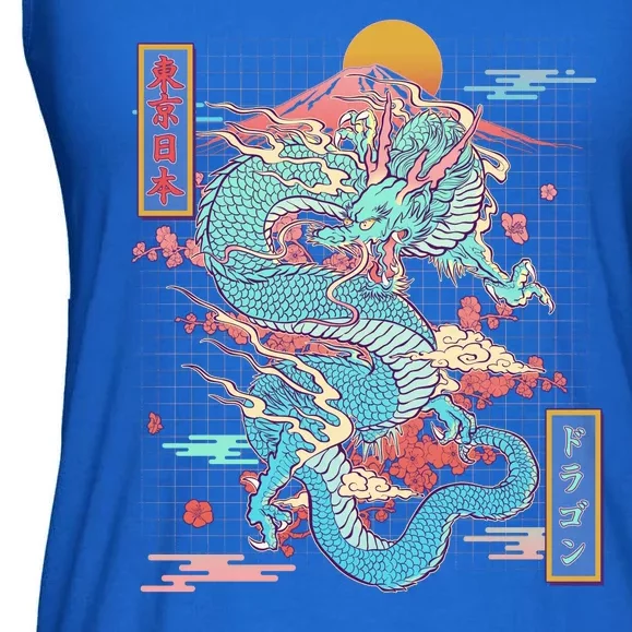 Retro Japanese Dragon Tokyo Japan Ladies Essential Flowy Tank