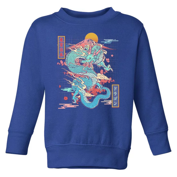 Retro Japanese Dragon Tokyo Japan Toddler Sweatshirt