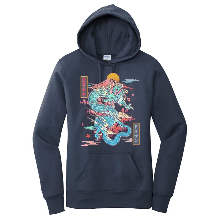 Retro Japanese Dragon Tokyo Japan Women's Pullover Hoodie