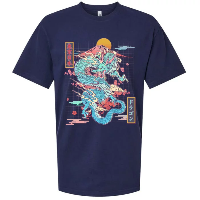 Retro Japanese Dragon Tokyo Japan Sueded Cloud Jersey T-Shirt