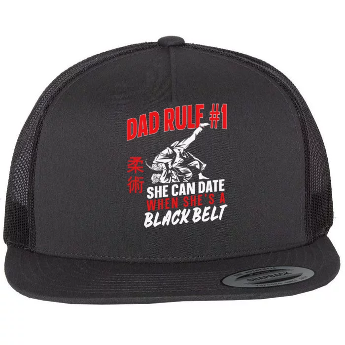 Retro Jiu-Jitsu Dad BJJ Man Father Vintage Flat Bill Trucker Hat