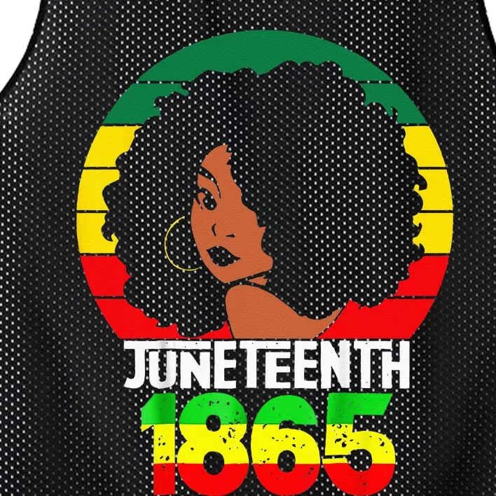 Retro Juneteenth Day 1865 Afro Melanin Black Mesh Reversible Basketball Jersey Tank