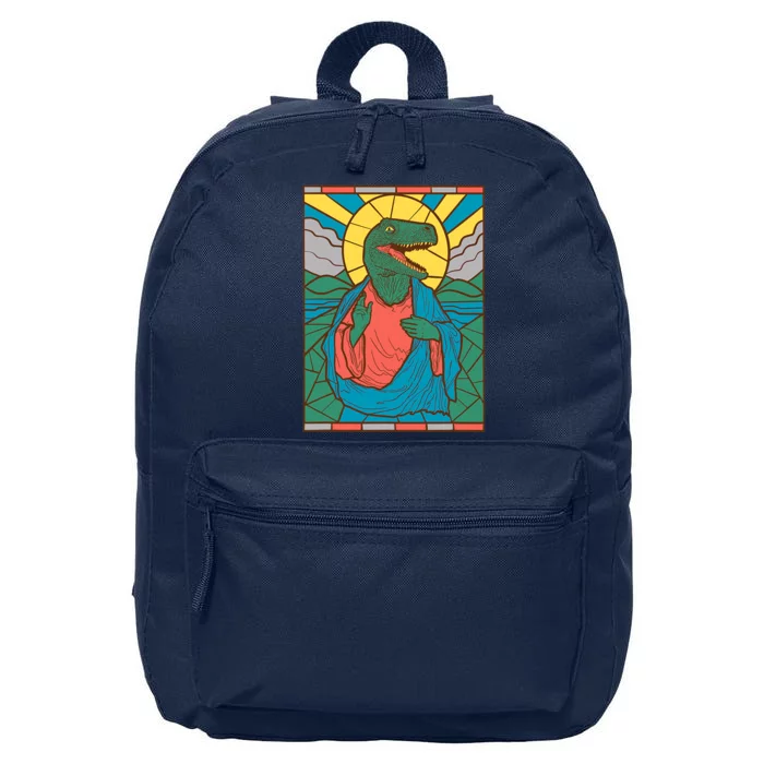 Raptor Jesus Dinosaur Christ Meme Holy Velociraptor 16 in Basic Backpack