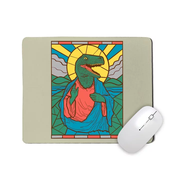 Raptor Jesus Dinosaur Christ Meme Holy Velociraptor Mousepad