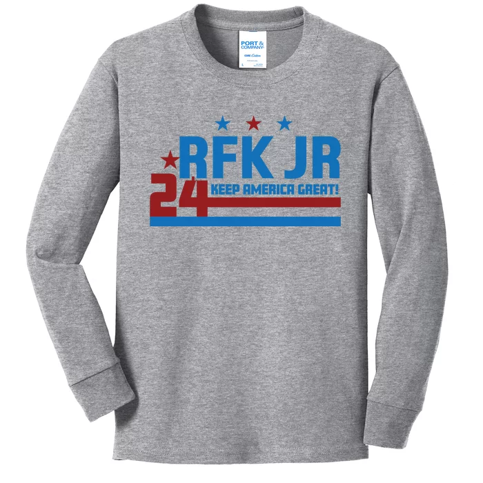 RFK Jr Election 2024 Keep America Great Kids Long Sleeve Shirt