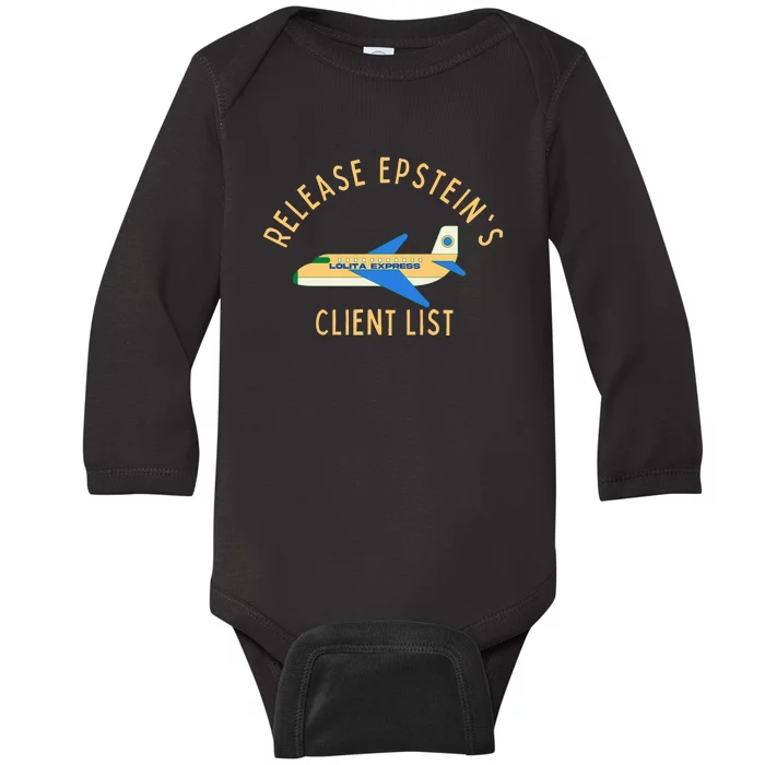 Release Jeffrey Epstein's Client List Baby Long Sleeve Bodysuit