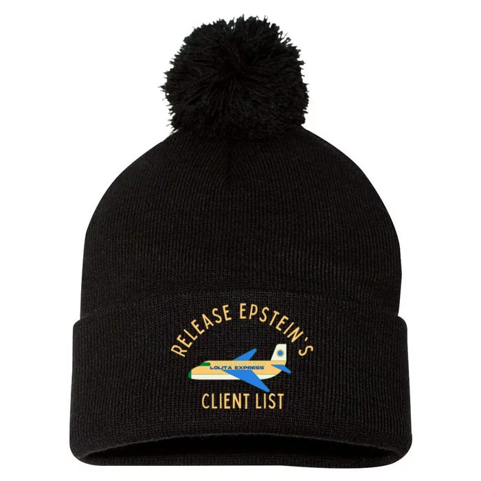 Release Jeffrey Epstein's Client List Pom Pom 12in Knit Beanie