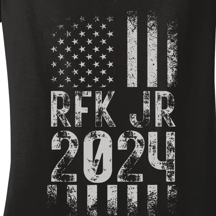 RFK JR For President 2024 Robert Kennedy Jr 24 Flag Classic Women's V-Neck T-Shirt