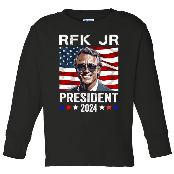 RFK JR For President 2024 Robert Kennedy Jr 24 Toddler Long Sleeve Shirt