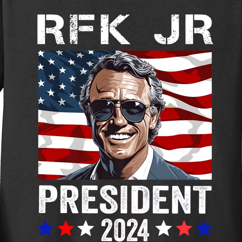 RFK JR For President 2024 Robert Kennedy Jr 24 Kids Long Sleeve Shirt