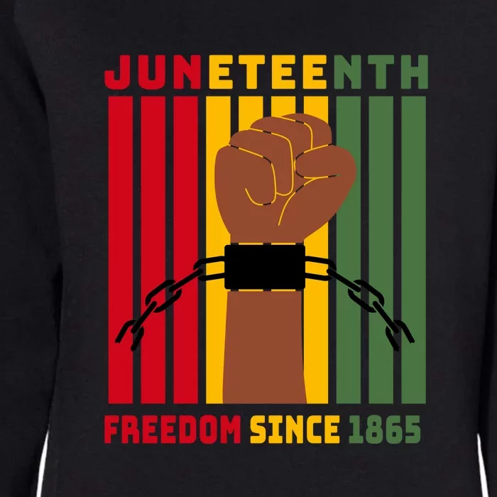 Retro Juneteenth Freedom Since 1865 Fist Afro America Gift Womens California Wash Sweatshirt