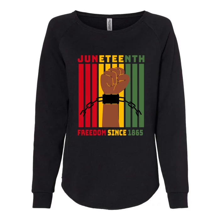 Retro Juneteenth Freedom Since 1865 Fist Afro America Gift Womens California Wash Sweatshirt