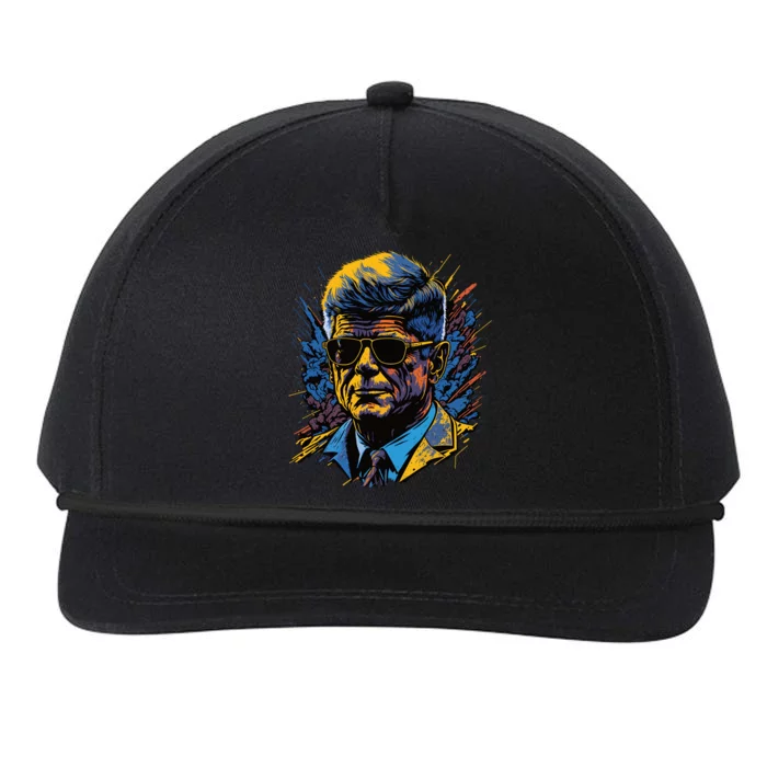 Retro John F Kennedy Pop Snapback Five-Panel Rope Hat