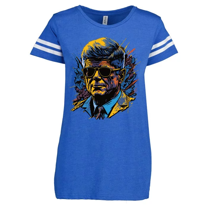 Retro John F Kennedy Pop Enza Ladies Jersey Football T-Shirt