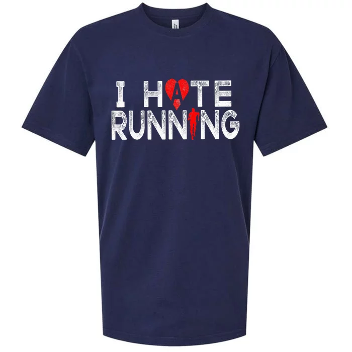 Running Jogging Funny Running I Hate Running Love Sueded Cloud Jersey T-Shirt