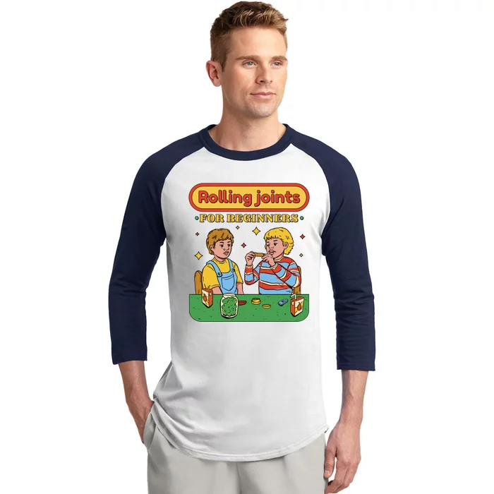 Rolling Joints For Beginners Funny Retro Baseball Sleeve Shirt