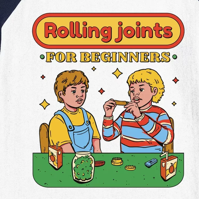 Rolling Joints For Beginners Funny Retro Baseball Sleeve Shirt