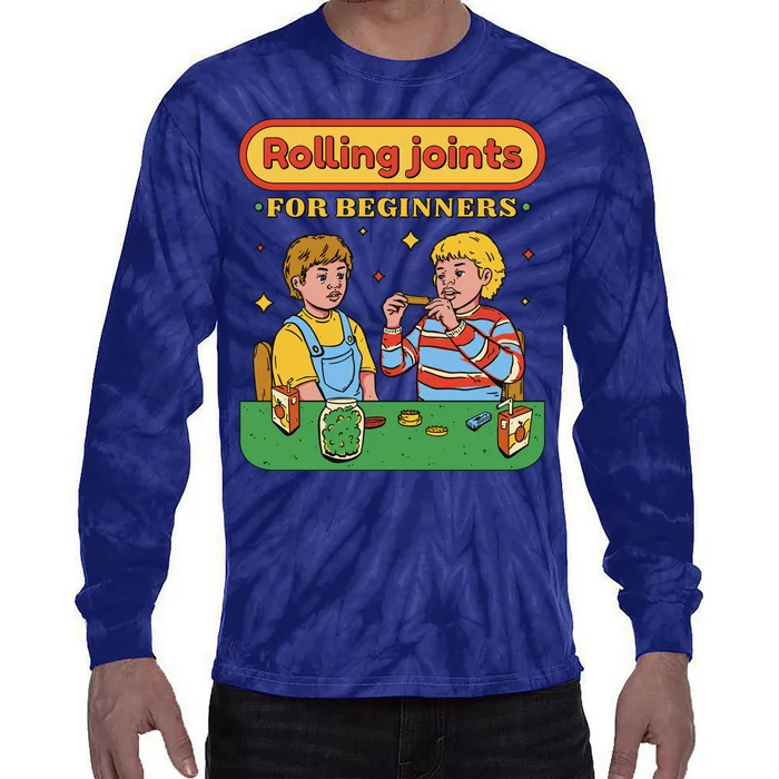 Rolling Joints For Beginners Funny Retro Tie-Dye Long Sleeve Shirt