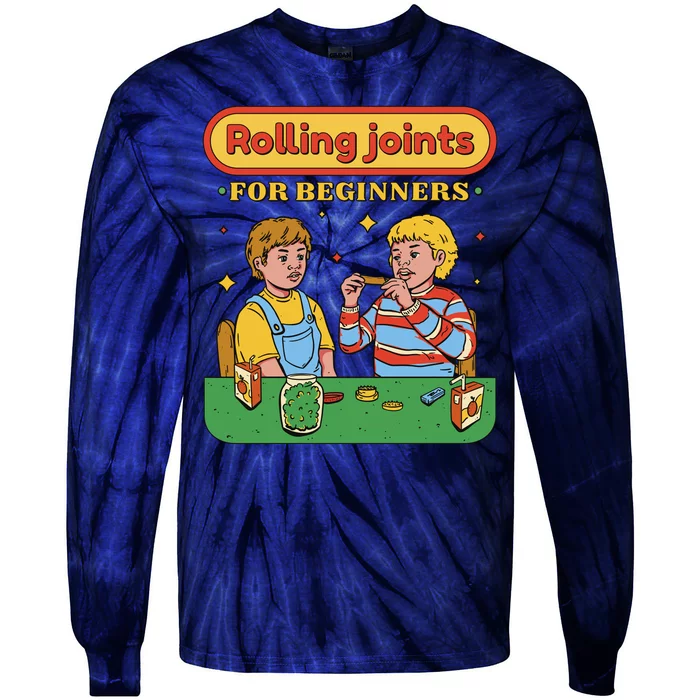 Rolling Joints For Beginners Funny Retro Tie-Dye Long Sleeve Shirt