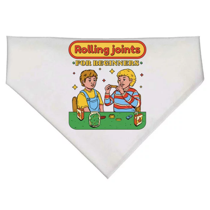 Rolling Joints For Beginners Funny Retro USA-Made Doggie Bandana