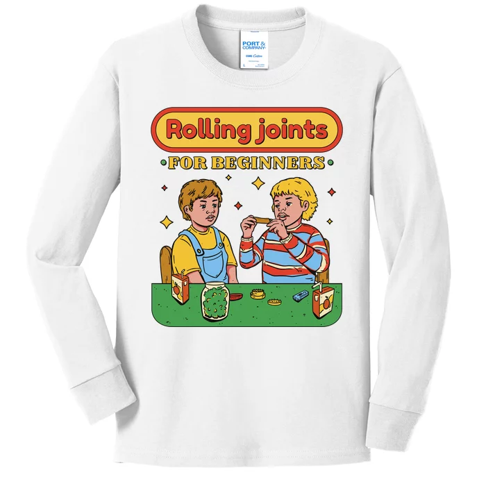 Rolling Joints For Beginners Funny Retro Kids Long Sleeve Shirt