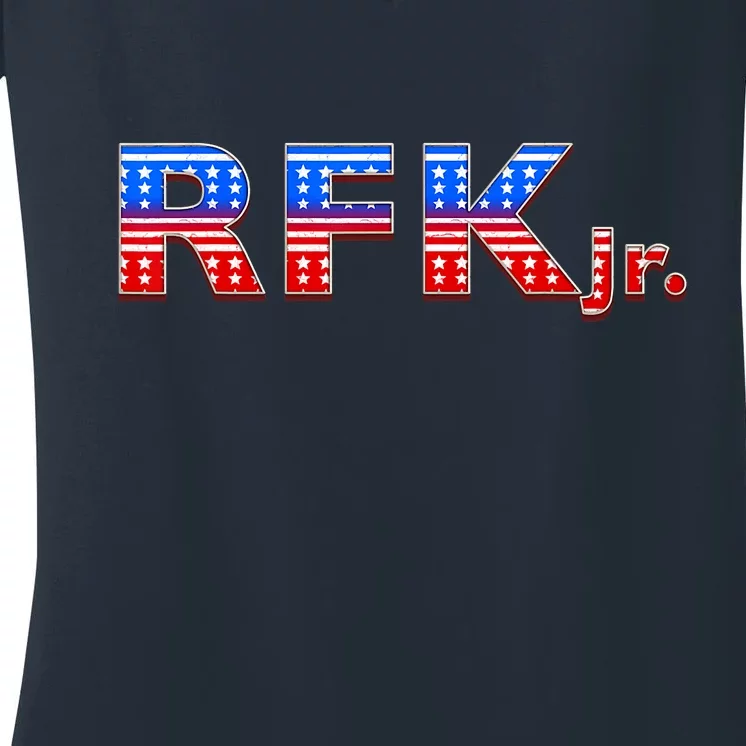 RFK Jr. For President 2024 Stars And Stripes Red White Blue Women's V-Neck T-Shirt