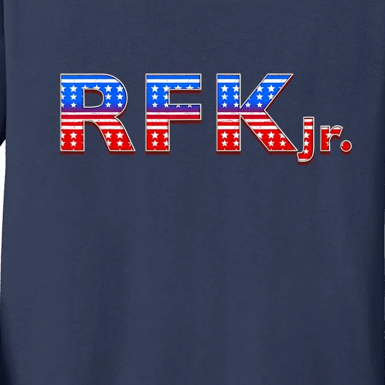 RFK Jr. For President 2024 Stars And Stripes Red White Blue Kids Long Sleeve Shirt