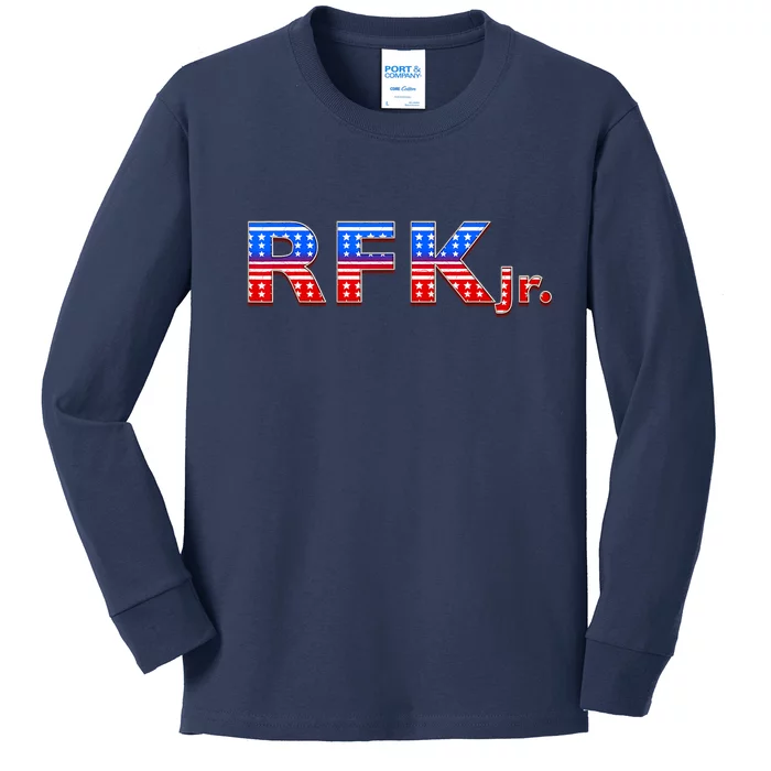 RFK Jr. For President 2024 Stars And Stripes Red White Blue Kids Long Sleeve Shirt