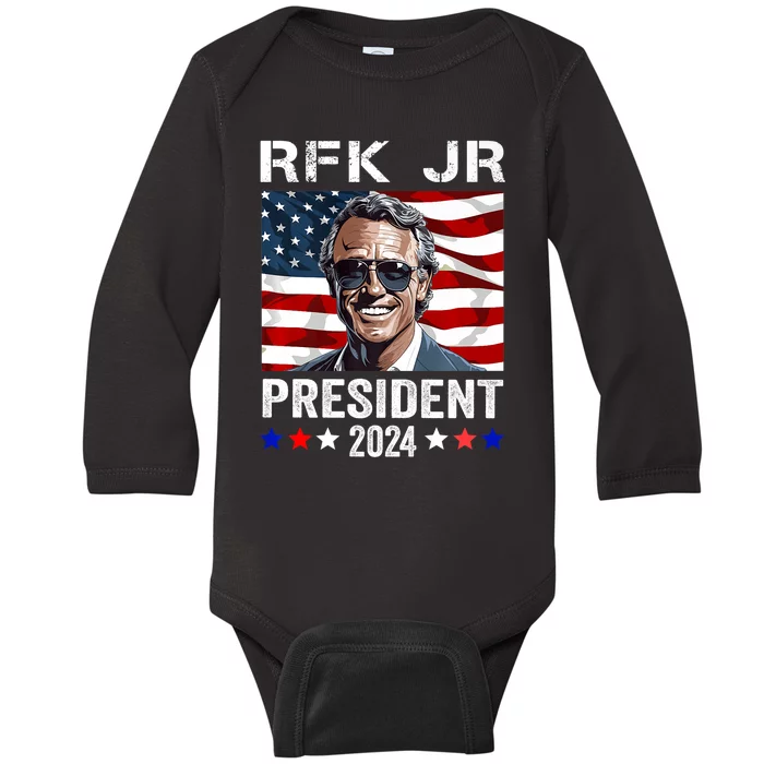 RFK JR For President 2024 Robert Kennedy Jr 24 Baby Long Sleeve Bodysuit