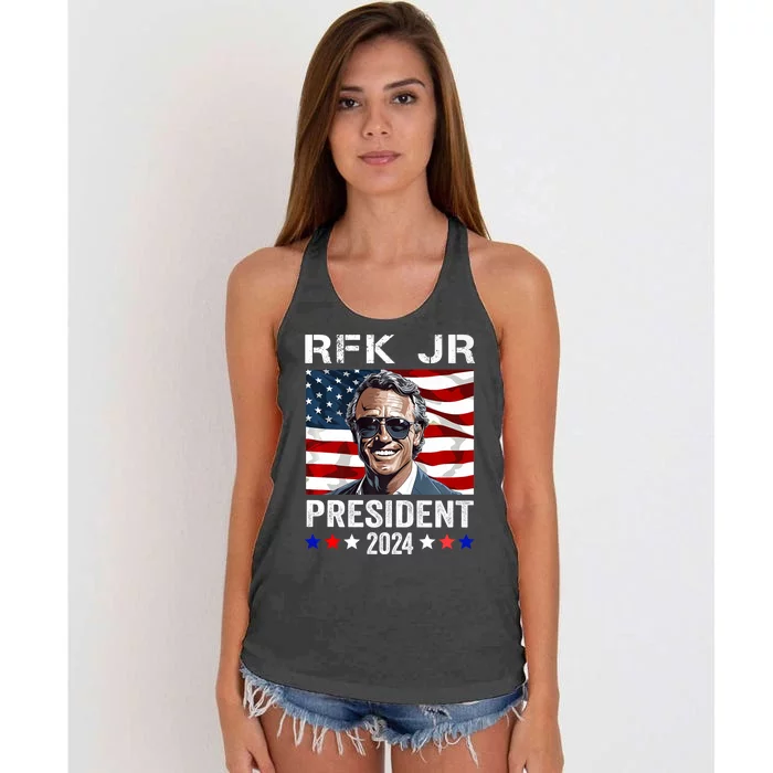 RFK JR For President 2024 Robert Kennedy Jr 24 Women's Knotted Racerback Tank