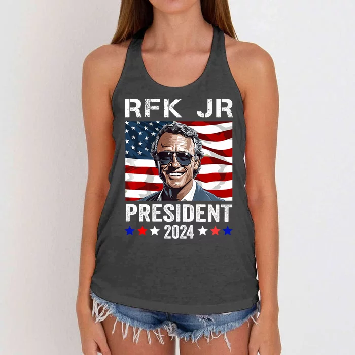 RFK JR For President 2024 Robert Kennedy Jr 24 Women's Knotted Racerback Tank