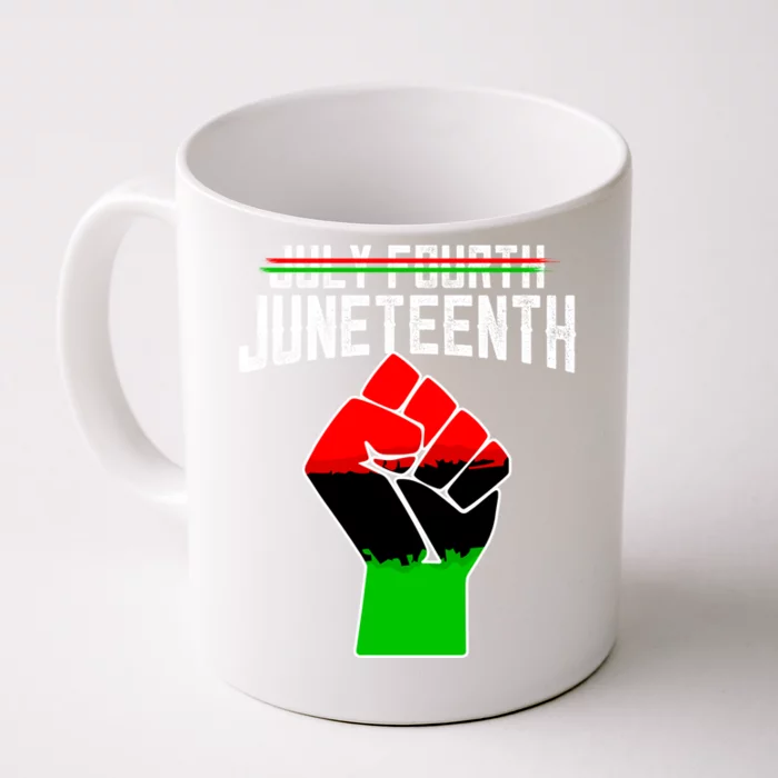 Retro July Fourth Juneteenth 1865 African Fist Gift Front & Back Coffee Mug